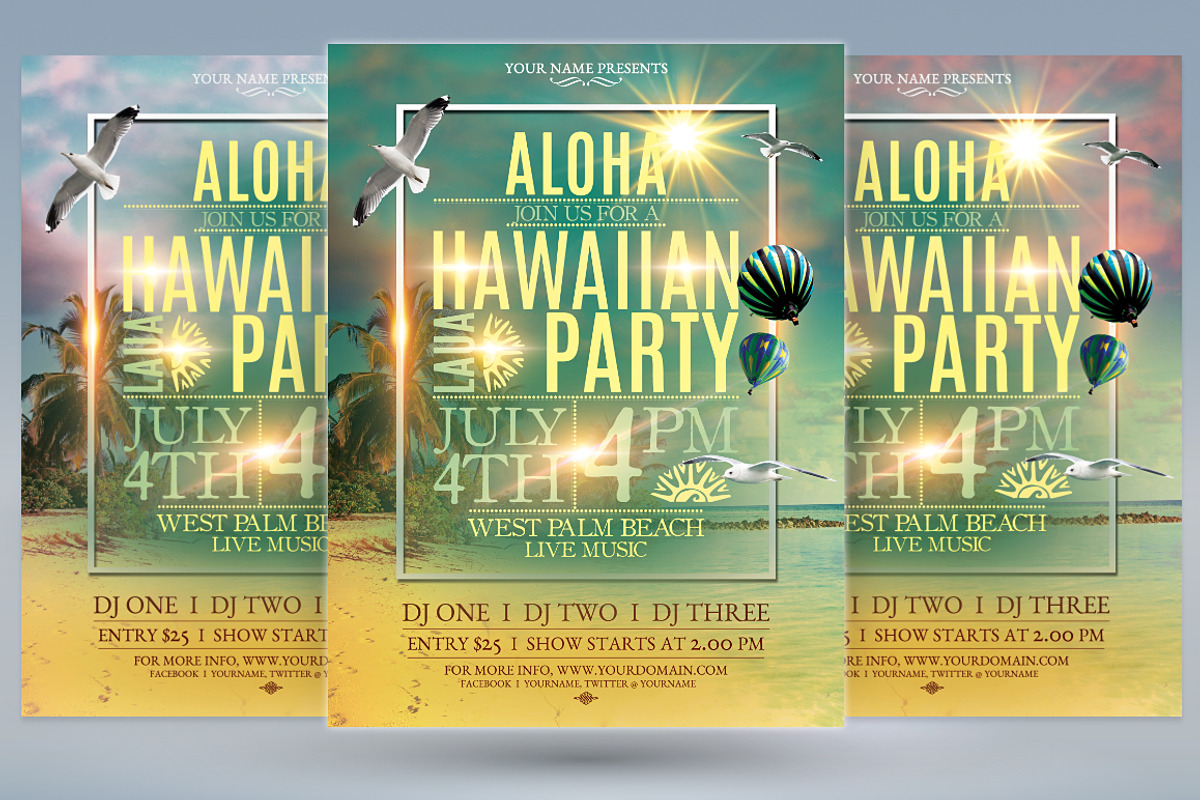 Hawaiian Beach Party, a Flyer Template by tmcom