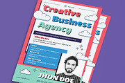 Retro Creative Business Agency Flyer, a Flyer Template by graphicook (Thumbnail 3 of 3)
