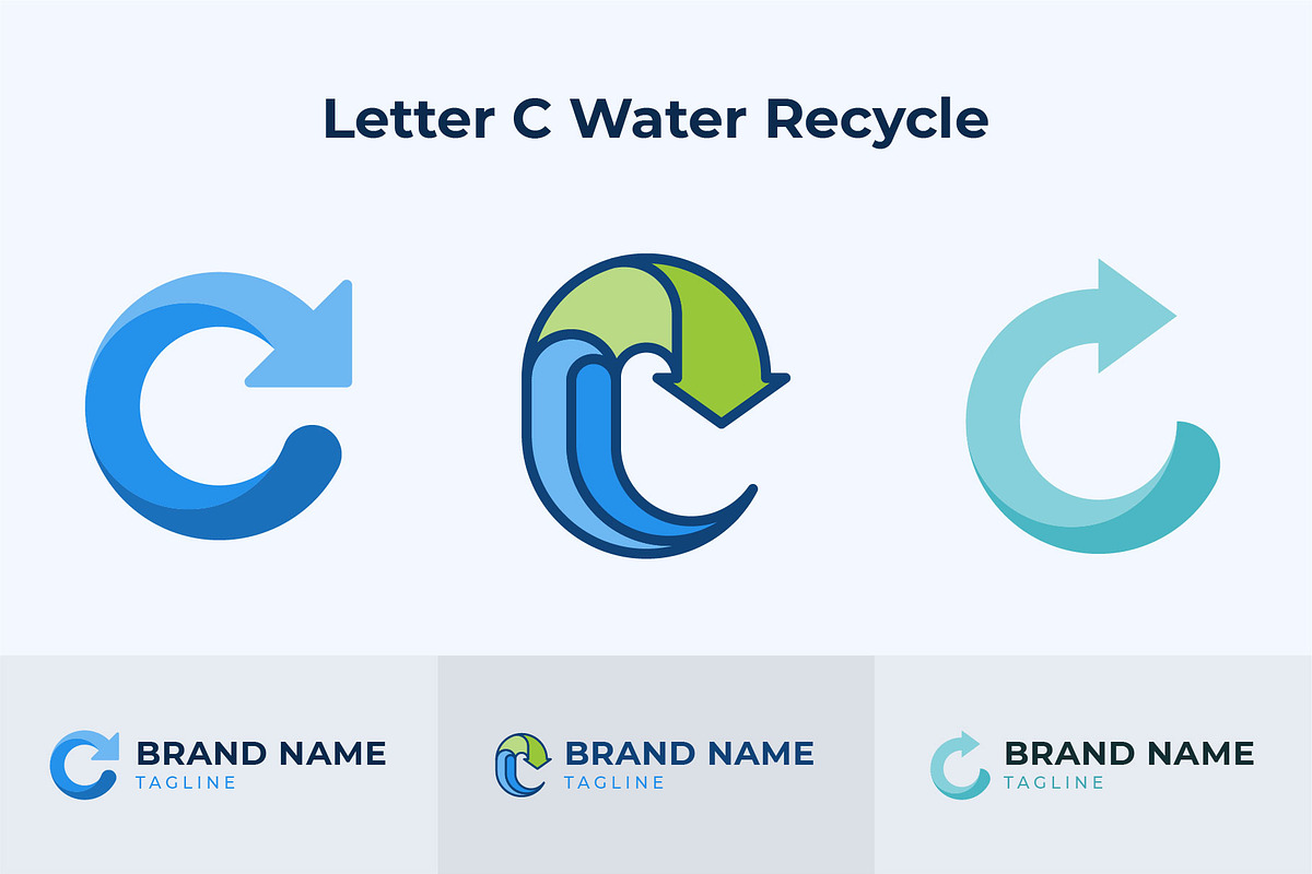 Monogram Letter C Water Recycle Logo, a Branding & Logo Template by okkydianpra (Photo 1 of 4)