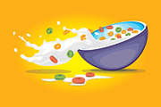 Vector Cereal Bowl, a Food Illustration by vectalex (Thumbnail 2 of 3)