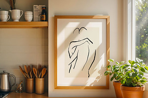 Couple Hugging Line Art Print, a Decorative Illustration by elfy creative
