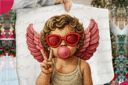 Crochet Valentine Cupid Blowing png, an Illustration by OK Design (Thumbnail 3 of 4)