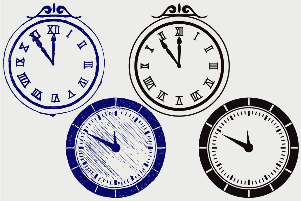Set symbol clock SVG, an Outline Icon by LineworkStock