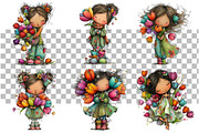 Tulip Summer Girls Clipart Set, a Seasonal Illustration by Daily.Designs (Thumbnail 3 of 5)