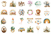 Baby Shower Clipart,Boho Nursery, an Illustration by Designworld (Thumbnail 3 of 6)