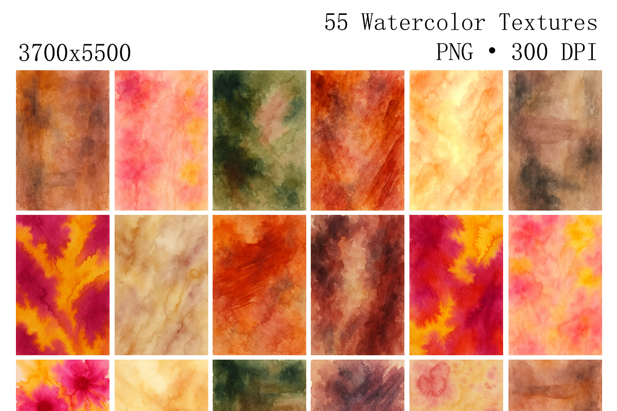 Watercolor Textures, Strokes & Frame, a Texture Graphic by DreamoraArt (Photo 3 of 11)