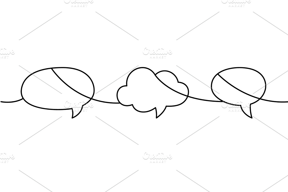 Continuous line art with three, an Object Illustration by GraphiShop