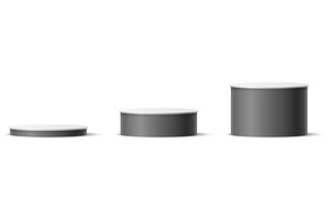 Realistic gray round podiums in, an Object Illustration by Vectorbuum