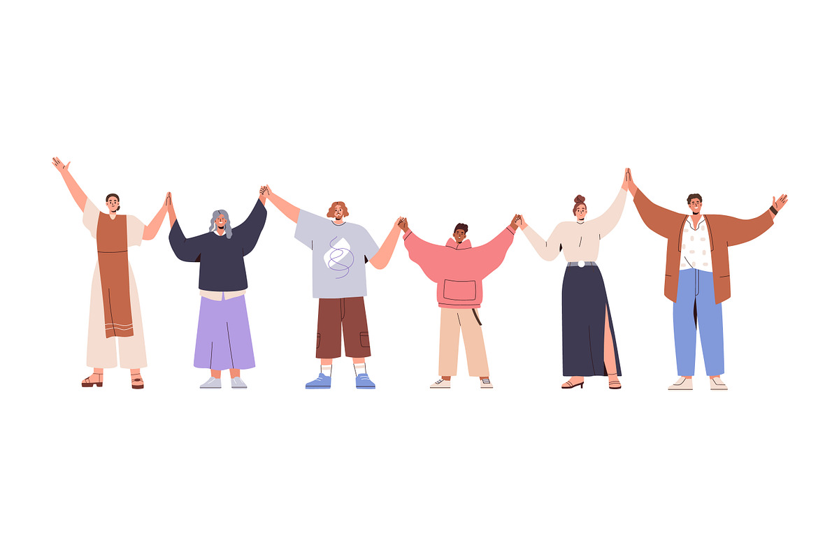 Happy people with raised hands up, a Person Illustration by Good Studio (Photo 4 of 12)