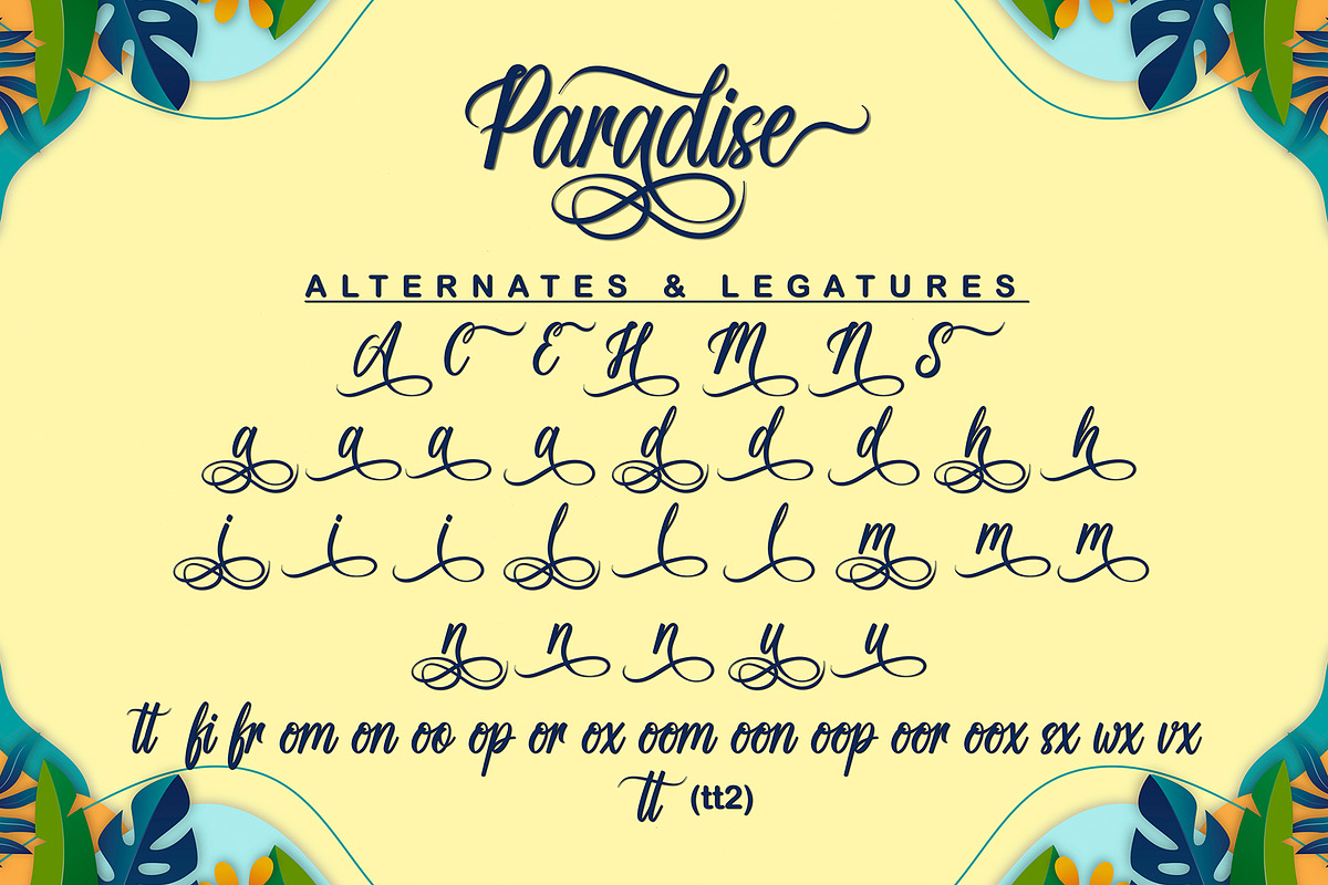 Paradise | Handwriting Calligraphy, a Handwritten Font by Aveni Letter Type (Photo 12 of 14)