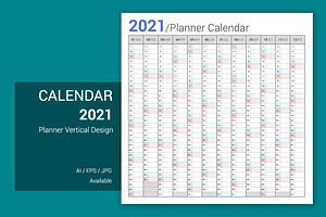 Calendar 2021 Planner Simple Style