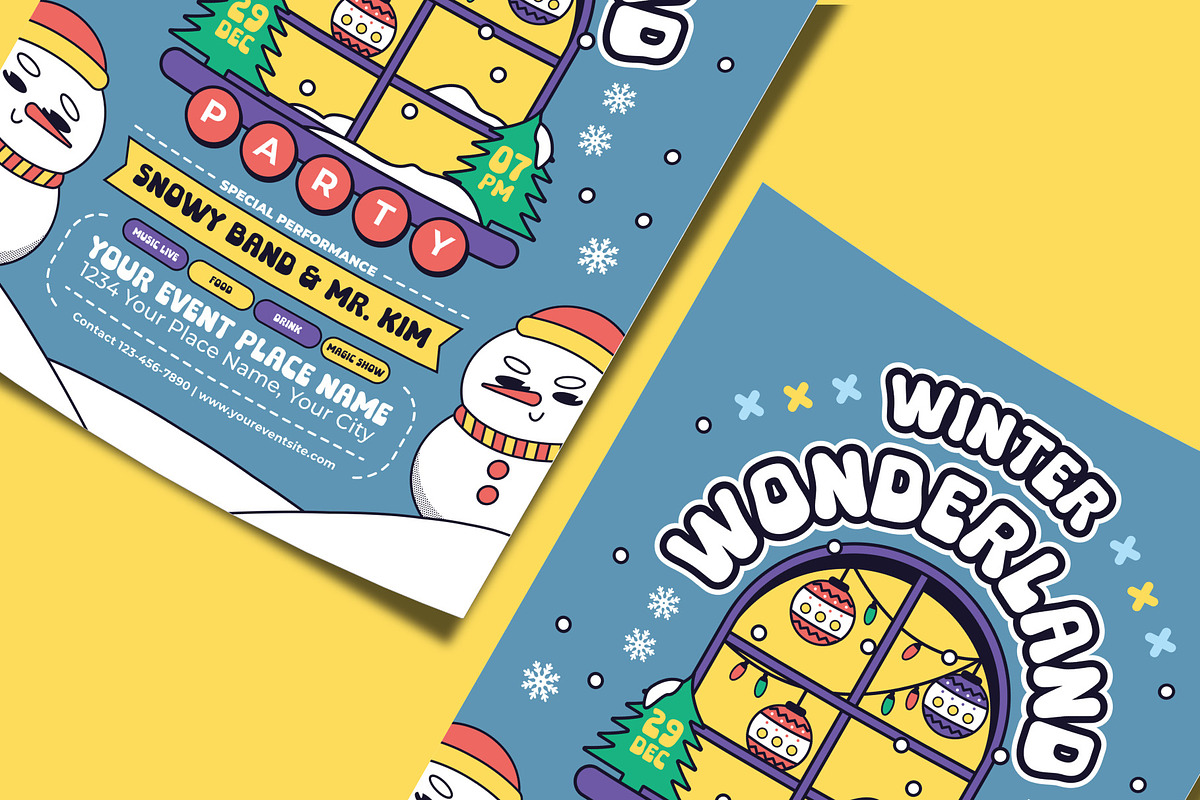Winter Wonderland Flyer Template, a Flyer Template by Tiptop Graphic (Photo 3 of 5)