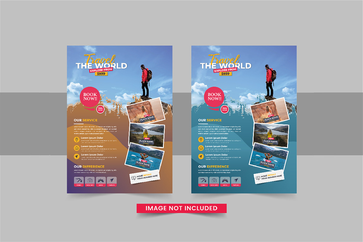 Travel flyer or travel poster bundle, a Flyer Template by Pavel_design (Photo 5 of 11)