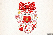 Faux Crochet Valentine Nurse Coquett, an Illustration by Libby Wishes (Thumbnail 1 of 6)