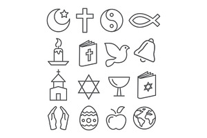 Religion Line Icons