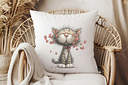 Whimsical Spring Cat Clipart, an Illustration by OK Design (Thumbnail 5 of 6)