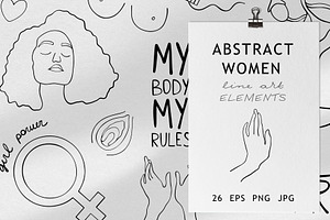 Women Body Illustration Line Art