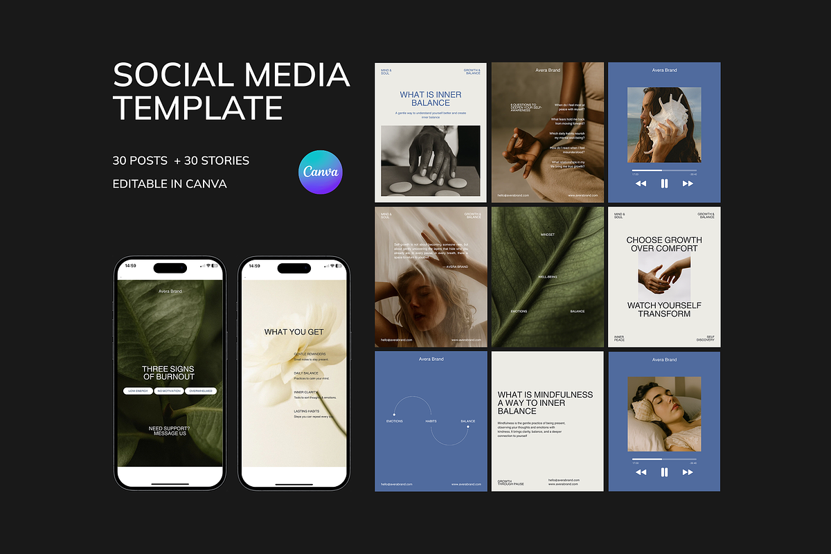 60 Social Media Instagram Templates, a Social Media Template by AnaGrids (Photo 1 of 11)