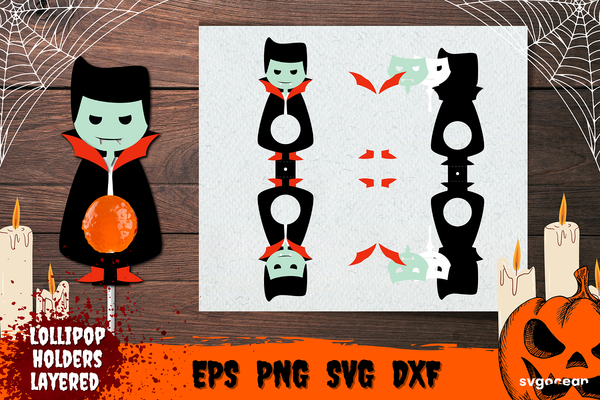 Halloween Lollipop Holders, an Illustration by svgocean (Photo 7 of 10)