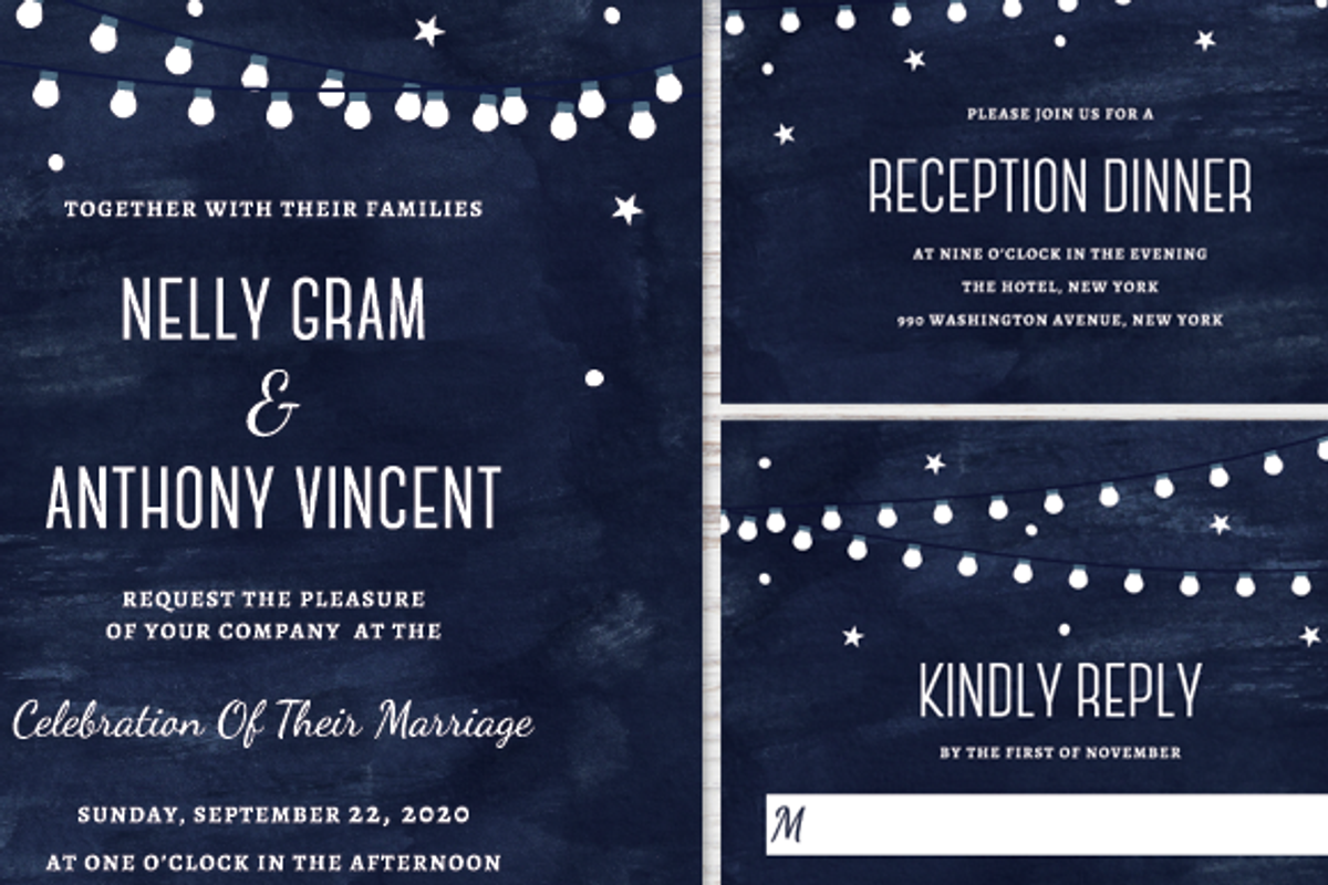 Printable Celestial Wedding Set PSD, an Invitation Template by Pixejoo (Photo 2 of 5)