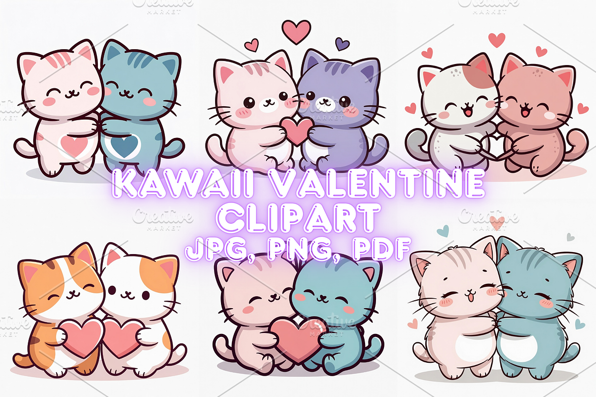 Prompt For Kawaii Valentine Clipart, a Seasonal Illustration by Creative design (Photo 1 of 7)