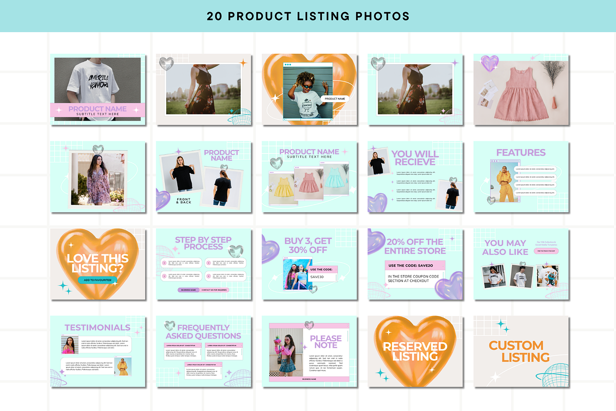 Y2k Etsy Shop Kit Template, a Branding & Logo Template by Anna Design Studio (Photo 4 of 8)