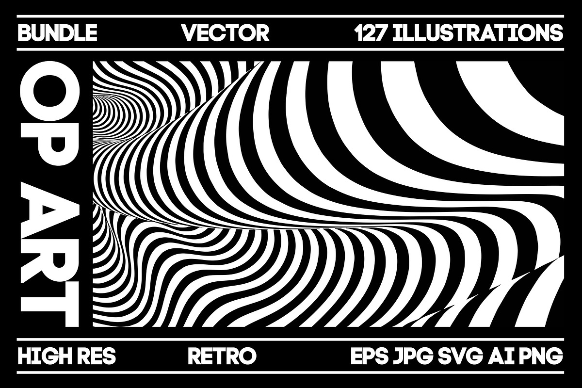 Op Art - Vector backgrounds bundle, a Background Graphic by RDShop (Photo 1 of 14)