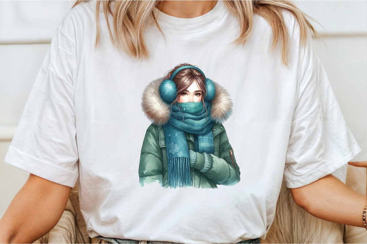 Watercolor Winter Girl Clipart, an Illustration by Libby Wishes (Photo 5 of 6)