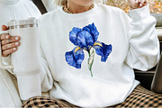Birthday Flower Blue Iris Clipart Se, an Illustration by Sublimation Artist (Thumbnail 4 of 6)