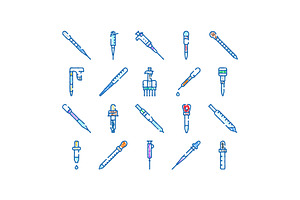 Laboratory pipettes and droppers, an Object Graphic by pikepicture