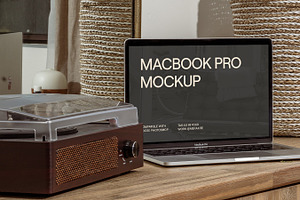 Realistic Staged MacBook Pro Mockup