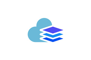 cloud document stack data logo, a Branding & Logo Template by Rasagama Studio