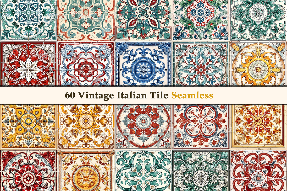 Vintage Italian Pattern Tile V1, a Pattern Graphic by Negarin Digital Art (Photo 3 of 8)
