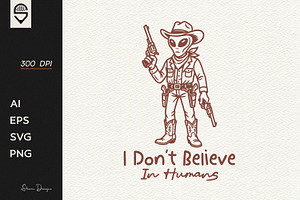 cowboy alien t-shirt design, a Graphic by shaondesigns