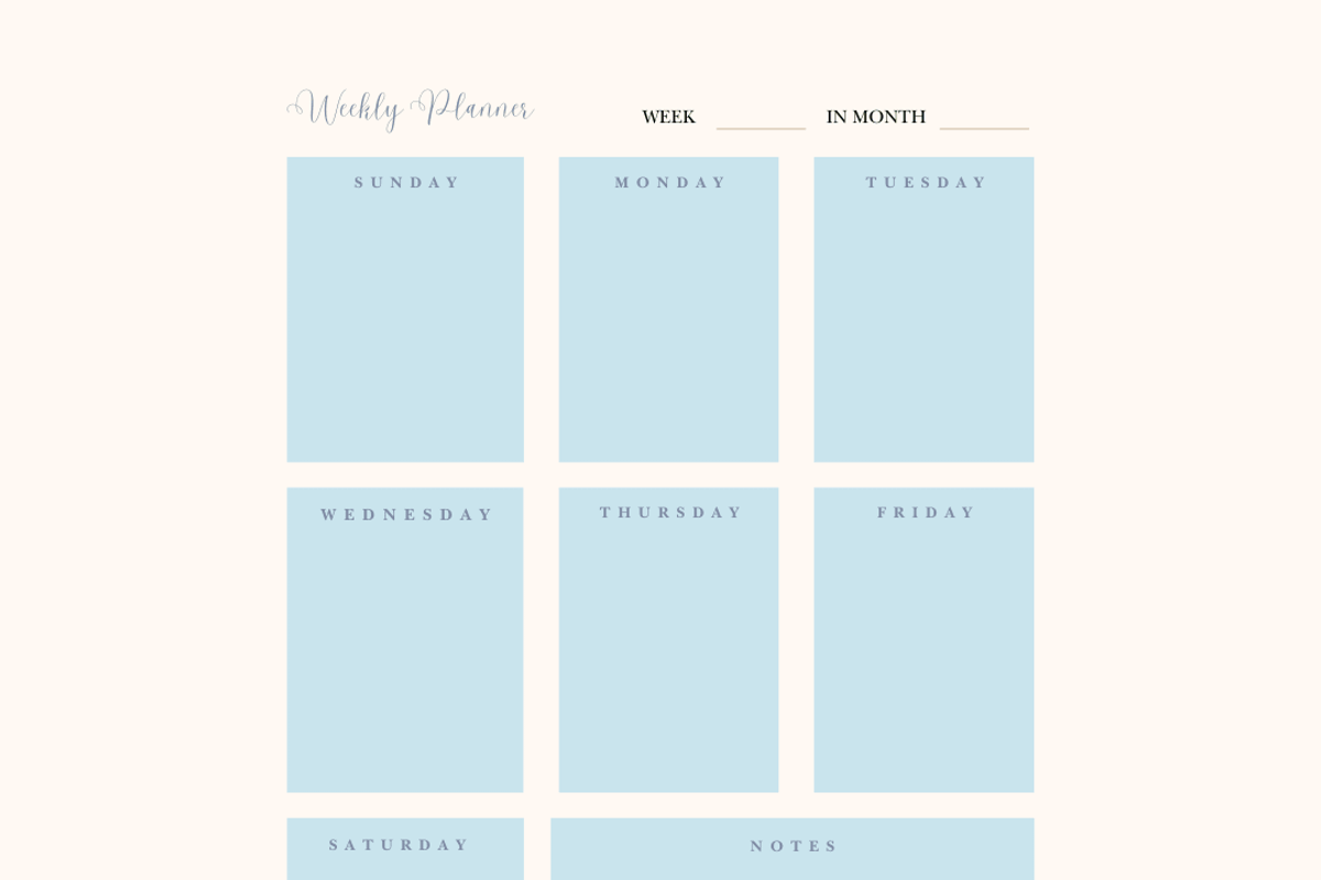 Weekly Planner, a Stationery Template by Brand Your Biz Co. (Photo 7 of 10)