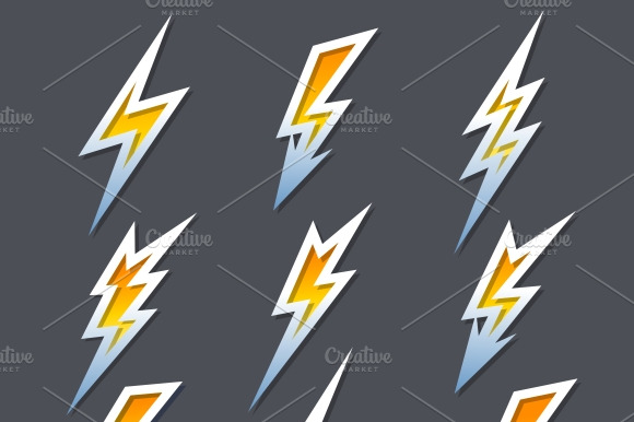 Lightning Bolts Or Electricity Icons