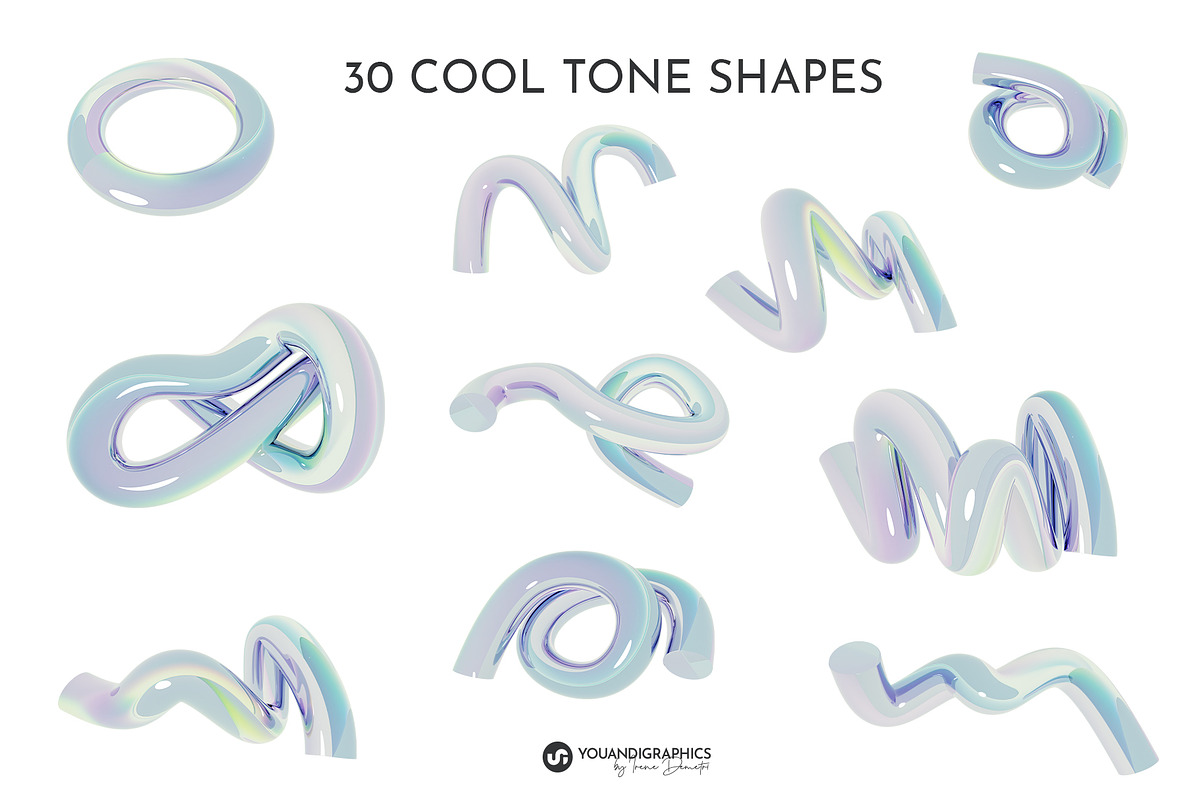 Glossy Abstract 3D Rendered Shapes, a Background Graphic by Youandigraphics (Photo 8 of 13)
