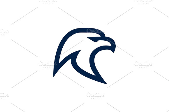 Eagle head outline in blue preview 2