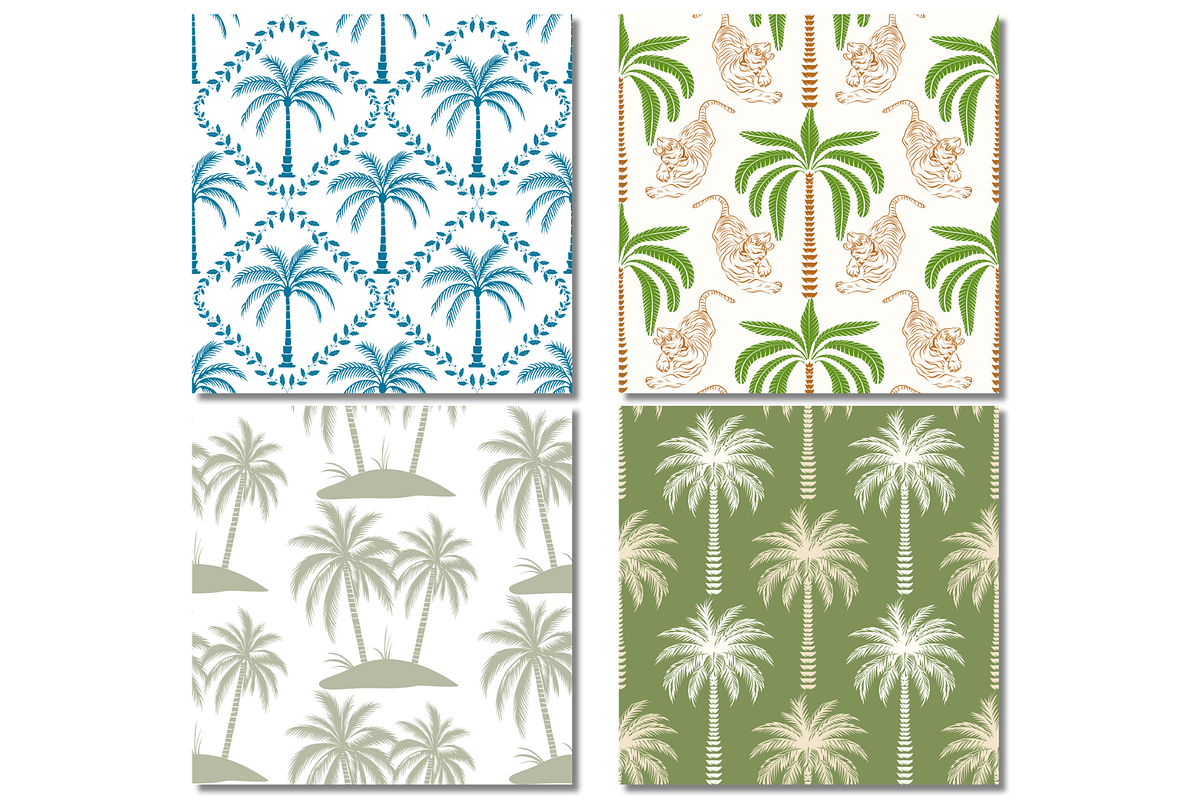 Palm Tree Tropical Seamless Patterns, a Pattern Graphic by wind mill (Photo 2 of 3)