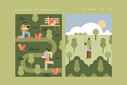 Geometric Life - Park Activities, a Person Illustration by Léo Alexandre (Thumbnail 8 of 17)