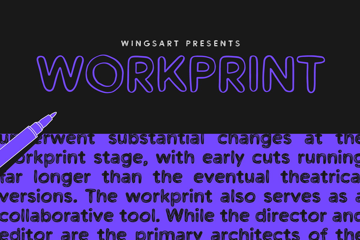 Workprint – A Hand-drawn Sans Serif, a Sans Serif Font by Wingsart Studio (Photo 12 of 12)