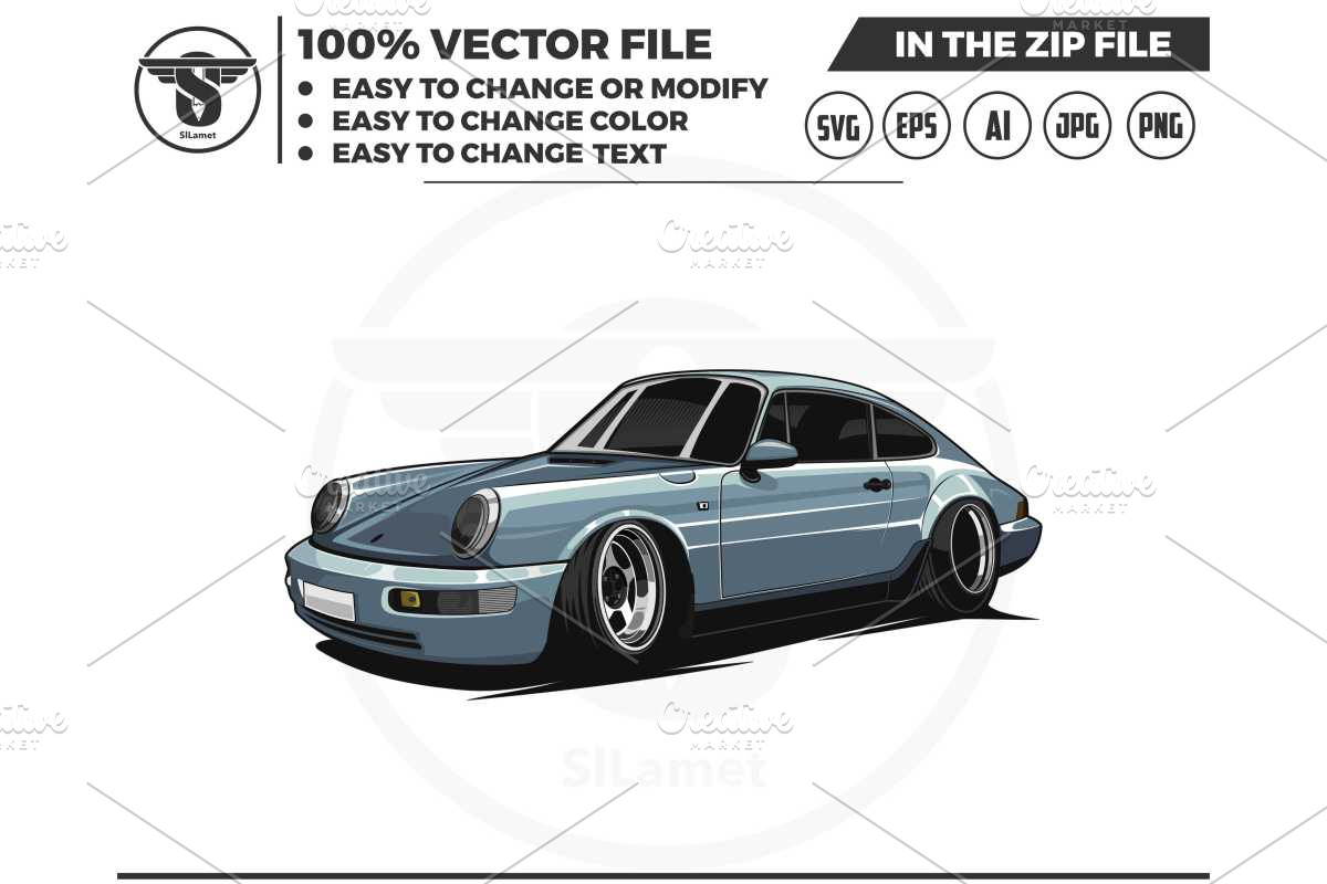 sport car illustration vector, a Transportation Illustration by slLametDesigns (Photo 2 of 5)
