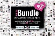 90% OFF | BUNDLE-Instagram Templates, a Social Media Template by CreativeFolks (Thumbnail 1 of 36)