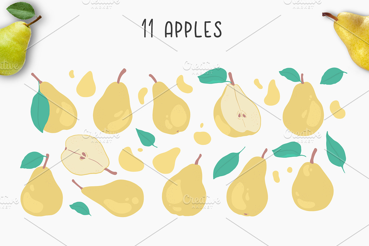 Pears and apples illustrations, a Decorative Illustration by Wander Designs (Photo 5 of 7)