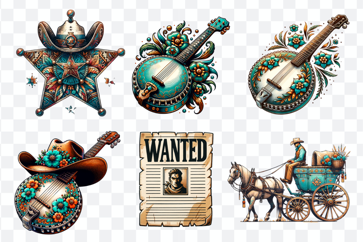 Western Cowgirl Sublimation Bundle, a Decorative Illustration by Bubble Pixel (Photo 6 of 10)