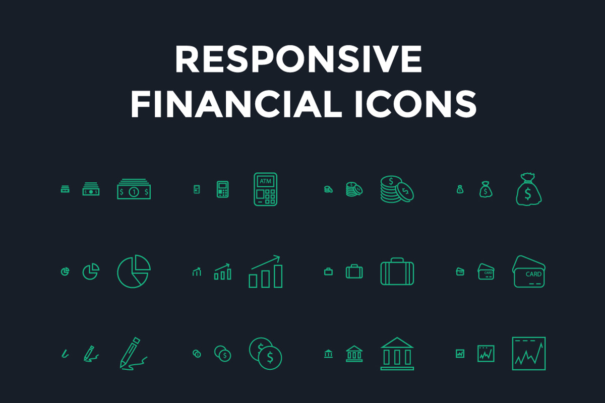 Responsive Financial Vector Icons