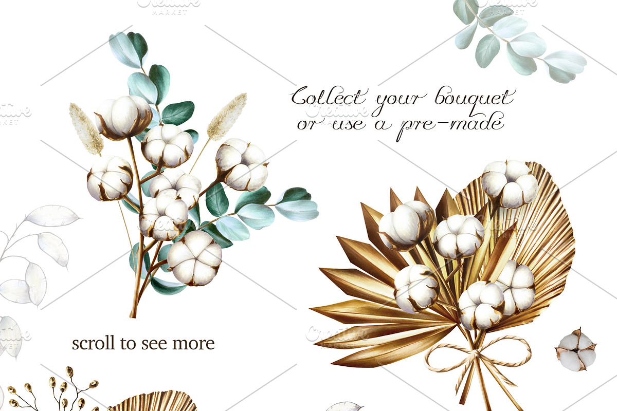 Bohemian garden hand drawn clipart, a Decorative Illustration by Navenzeles (Photo 5 of 14)
