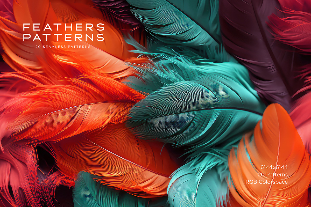 Feather Patterns: Seamless Patterns, a Pattern Graphic by RuleByArt