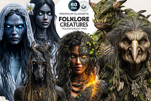 Creatures of Folklore Clipart Set, a Person Illustration by ThatsDesignArt