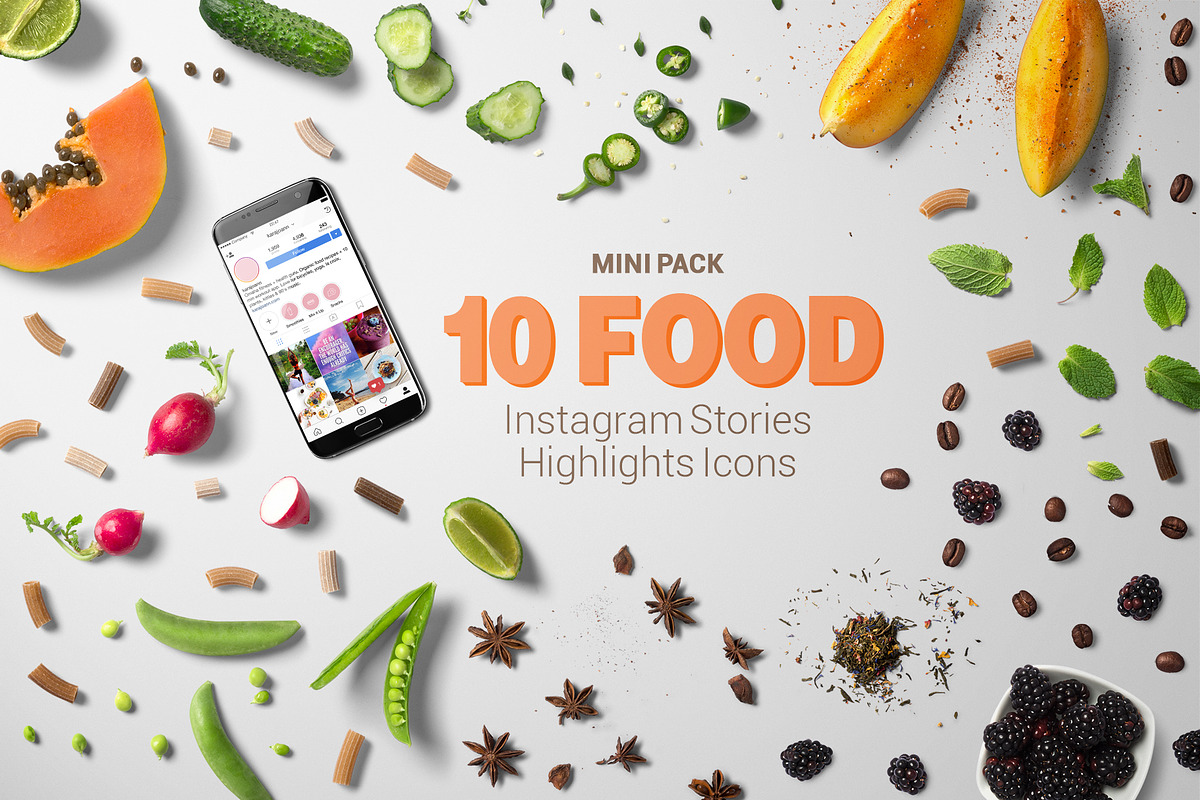 10 Food Instagram Stories Icons, a Social Media Template by Em & Dash (Photo 6 of 6)